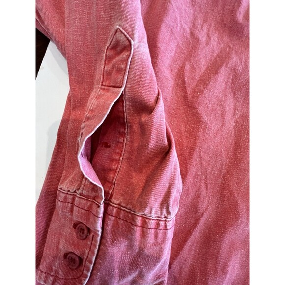 Wrangler Vintage Brushpopper Button Shirt Men X Long Tail Sz 15-33 Pink - Picture 9 of 9